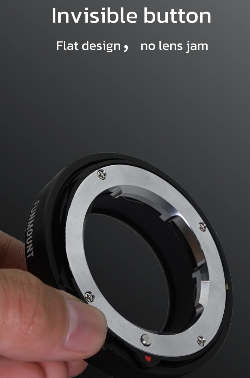 Invisible button · flat design, no lens jam